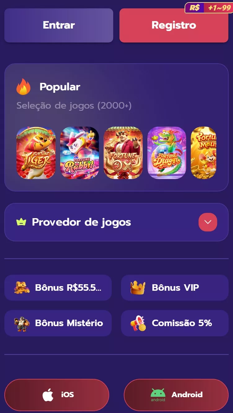 Esta imagem é a imagem da página inicial do aplicativo do melhor aplicativo de apostas online